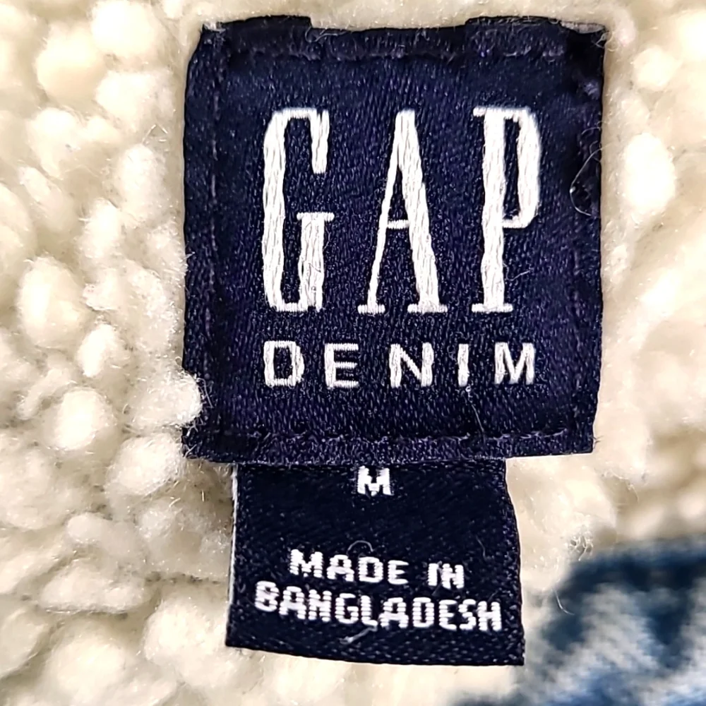 GAP VINTAGE GIRLS MEDIUM DENIM BUTON SNAP ACID LIGHT WASH TRUCKER JACKET
